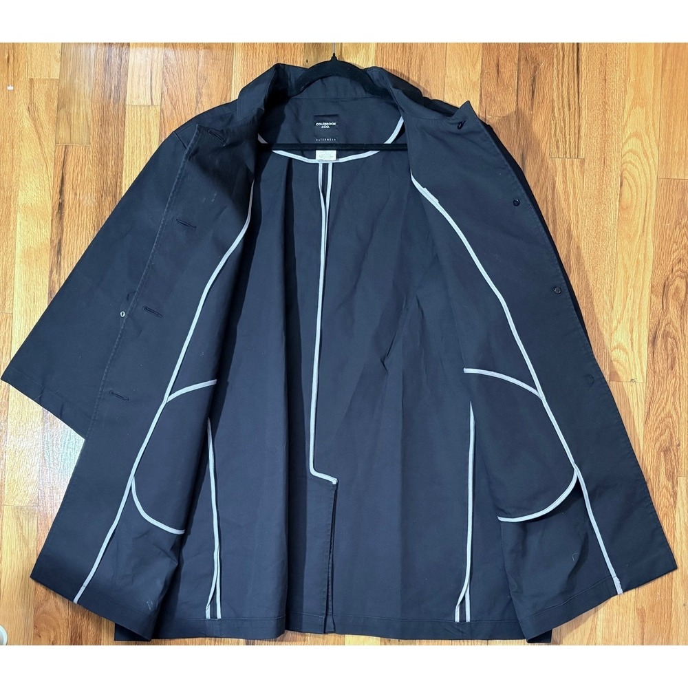 Colebrook & Co Outerwear Womens Black Button Front Lightweight Coat Sz 22/24 - Picture 8 of 9